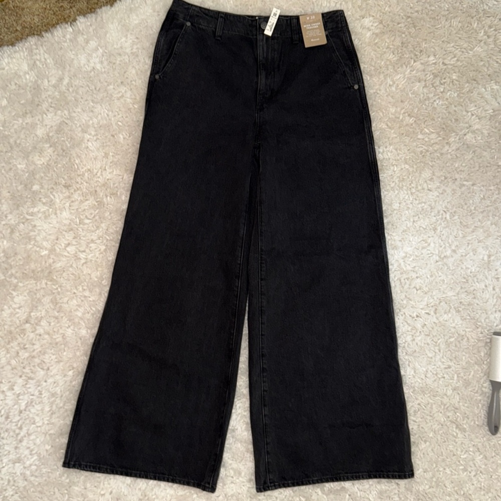 Madewell Black Flare Wide Leg Jeans